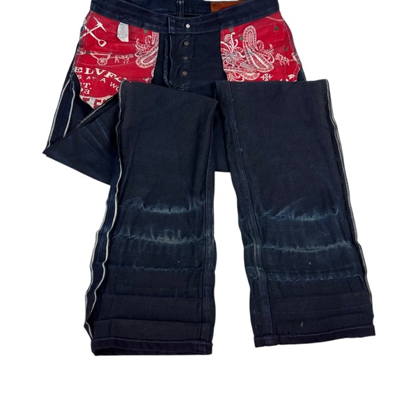 Left Field 30 X 35 (actual) Jeans Selvedged Denim NYC Faded Made in USA Cotton - Picture 12 of 16